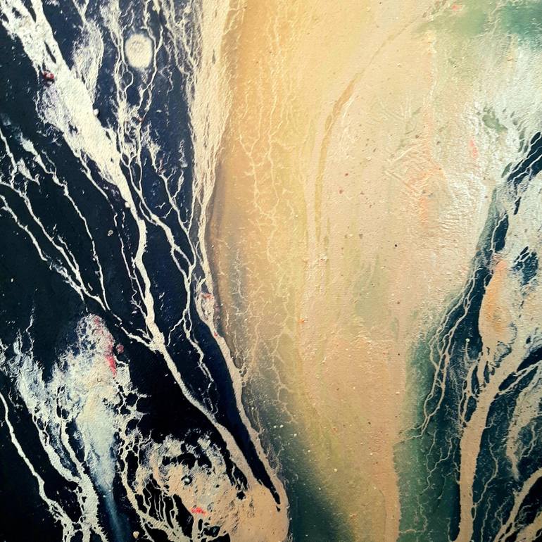 Original Abstract Outer Space Painting by linda kelson