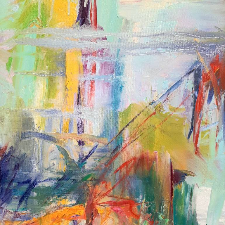 Original Abstract Cities Painting by linda kelson