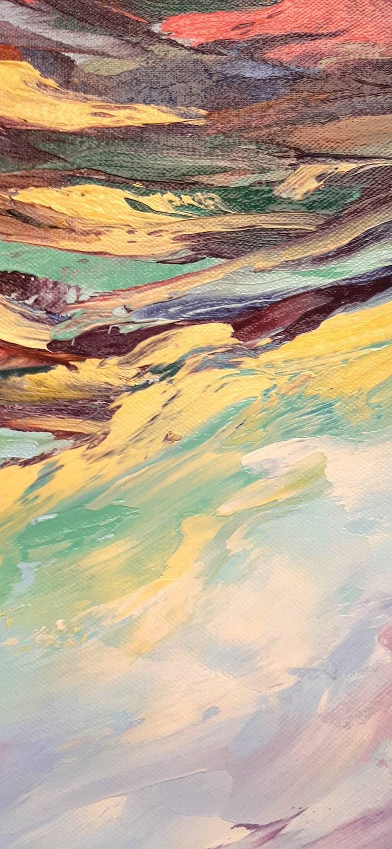 Original Abstract Seascape Painting by linda kelson