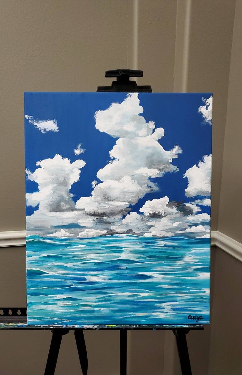 Original Realism Beach Painting by Asiya Nouretdinova