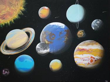 Original Realism Outer Space Paintings by Asiya Nouretdinova