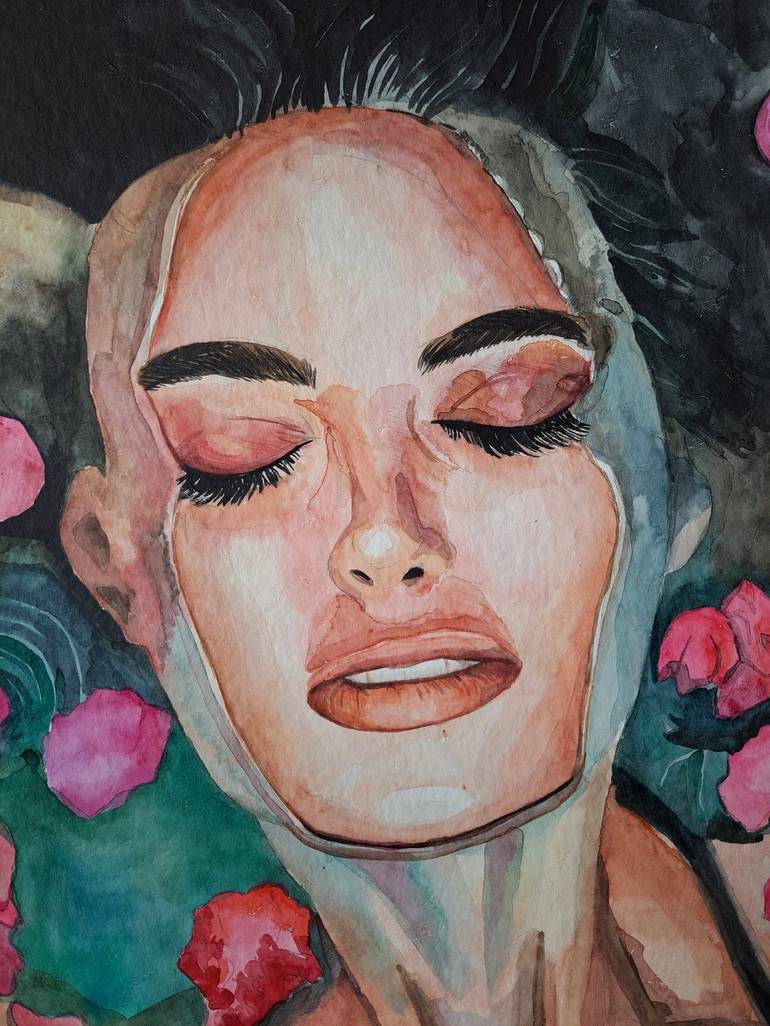 Original Portraiture Floral Painting by Daria Shulyanskaya