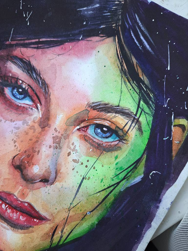 Original Pop Art Women Painting by Daria Shulyanskaya