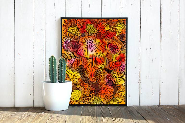 Original Abstract Animal Painting by Solene Lepavec