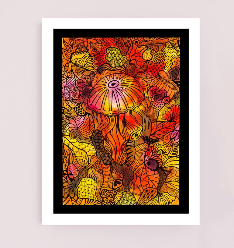 Original Abstract Animal Painting by Solene Lepavec