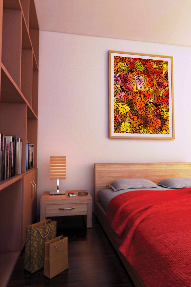 Original Abstract Animal Painting by Solene Lepavec