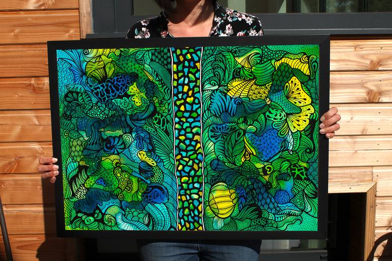 Original Abstract Water Painting by Solene Lepavec