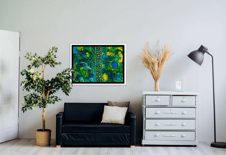 Original Abstract Water Painting by Solene Lepavec