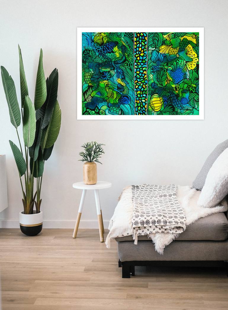 Original Abstract Water Painting by Solene Lepavec