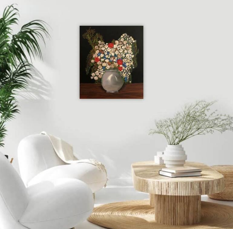 Original Abstract Floral Painting by Nikhi Aum