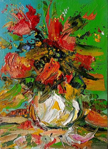 Original Expressionism Still Life Paintings by Anatolii Cherniavskii