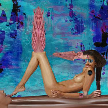Print of Surrealism Erotic Digital by Hugh DOBBS