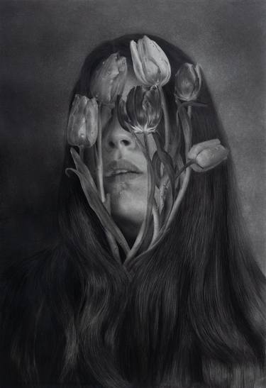 Original Surrealism Garden Drawings by Beáta Kovács