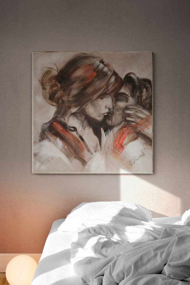 Original Figurative Love Painting by Natalia Chrosna-Seroka