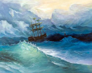 Original Realism Boat Paintings by Xiaoning Yu