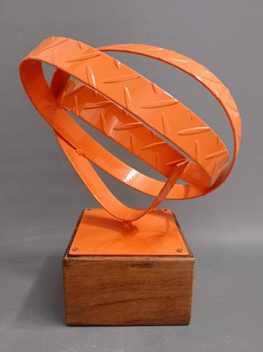 Orange Ribbon on recycled wood base thumb