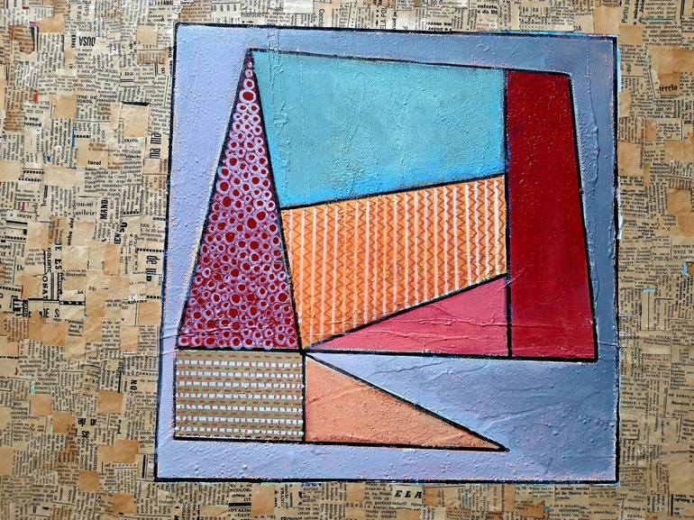 Original Modern Geometric Painting by Idalina Rosa