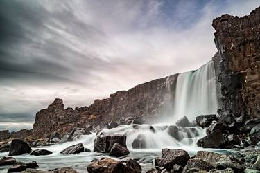 Öxarárfoss waterfall in Thingvellir National Park, Iceland thumb