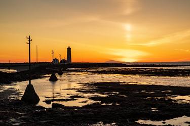 Seltjarnarnes lighthouse at sunset, Iceland thumb