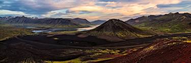 Grunðarfjörður mountains in high panoramic view, Iceland thumb