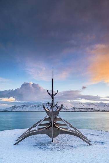 Sun Voyager at sunrise in Reykjavik seafront, Iceland thumb