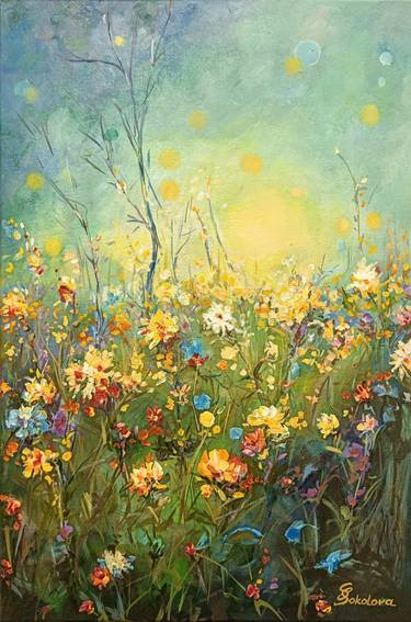 Print of Color Field Painting Floral Paintings by Svetlana Sokolova