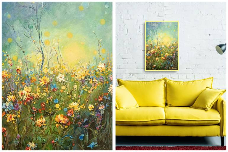 Original Color Field Painting Floral Painting by Svetlana Sokolova