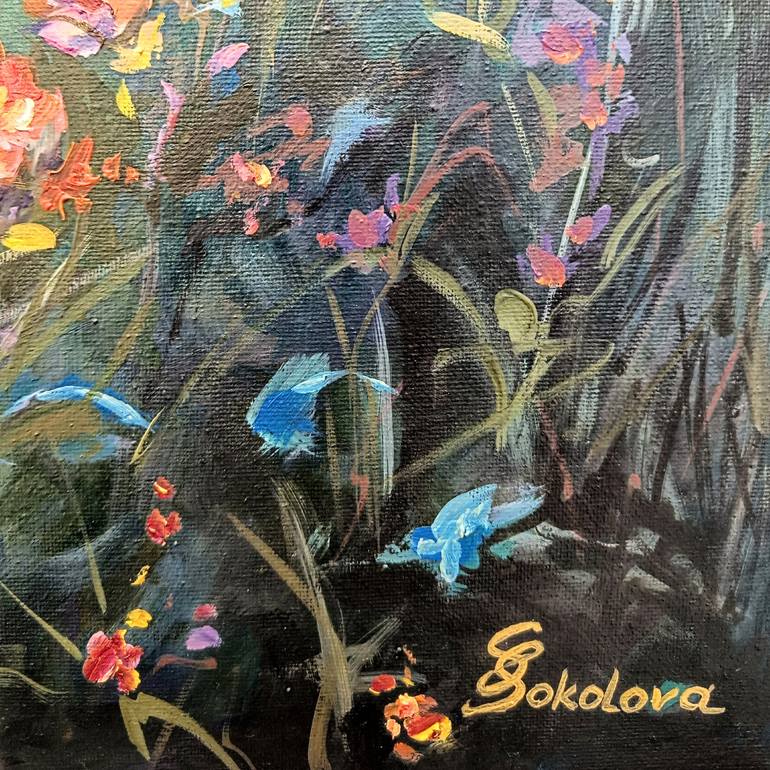 Original Color Field Painting Floral Painting by Svetlana Sokolova