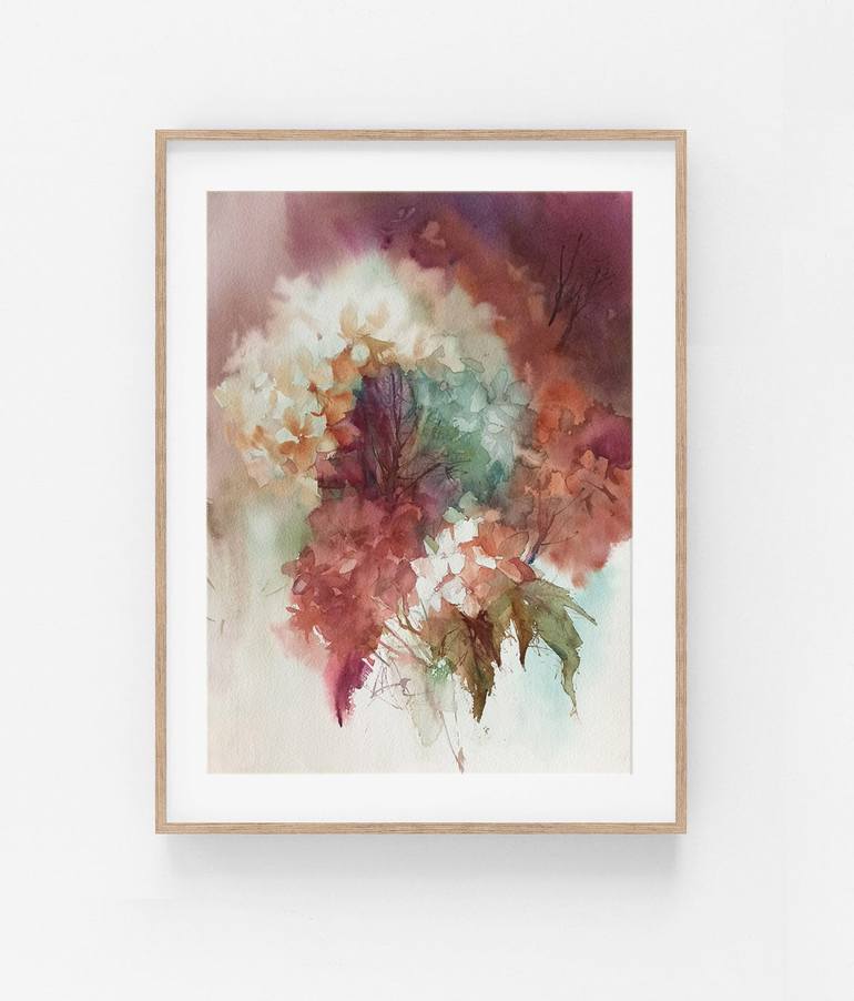 Original Abstract Floral Painting by Sasha Kashanskaya