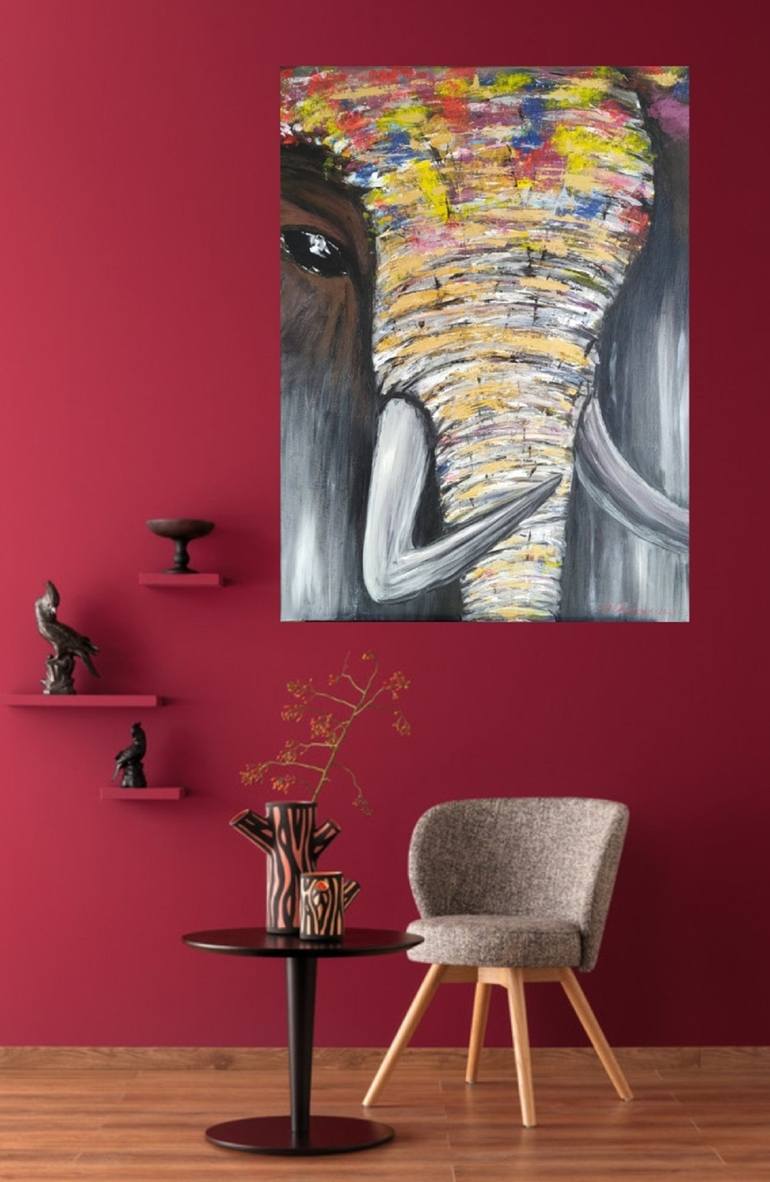 Original Abstract Animal Painting by Marina Okulova