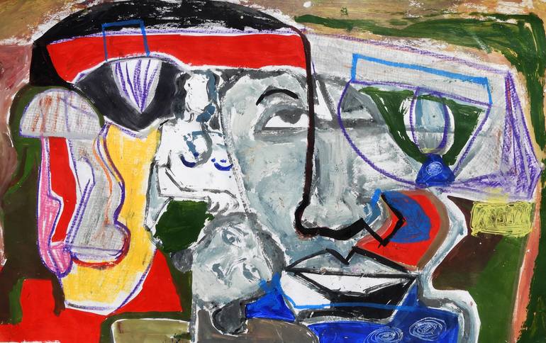 Original Abstract Painting by Jenwin Baby | Abstract Art on Paper | do you feel the love?