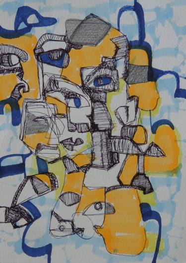 Print of Abstract People Drawings by Jenwin Baby