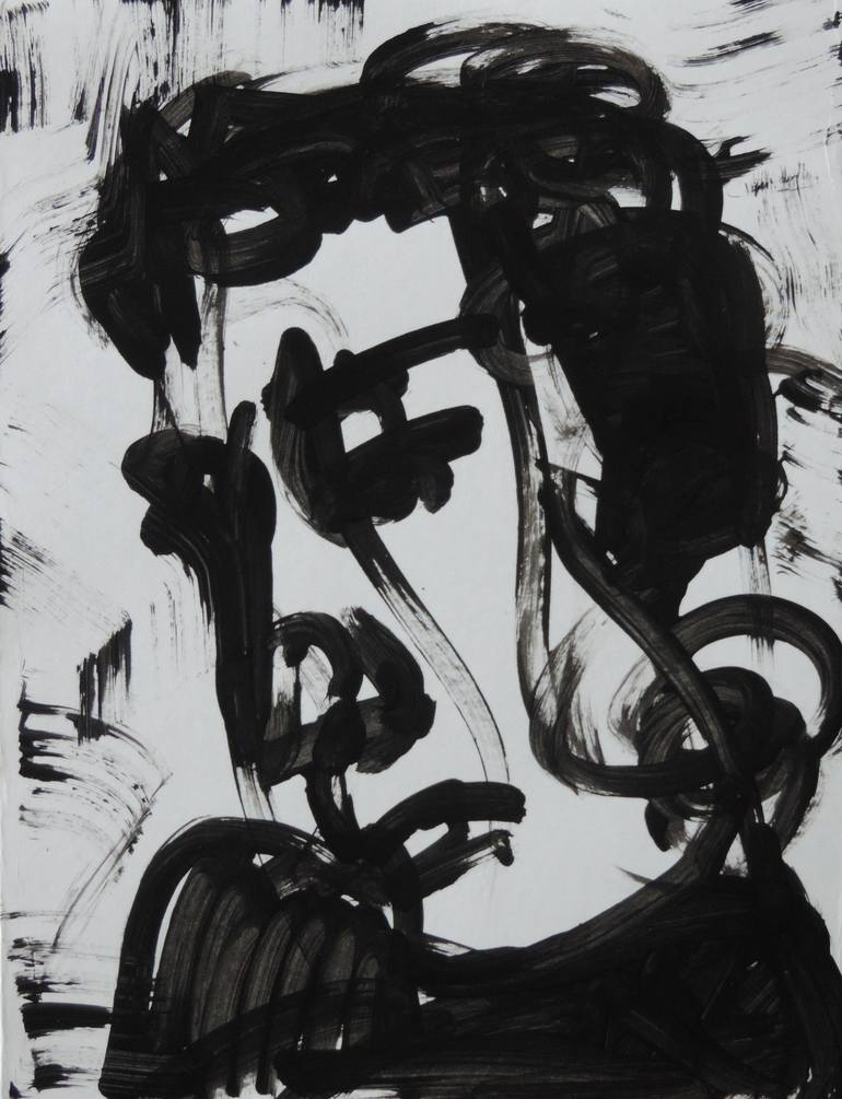 Abstract Portrait / Finder 02 /Black & White Painting Painting by ...