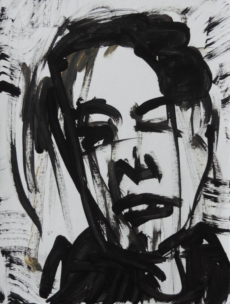 Abstract Portrait / Finder 03 /Black & White Painting Painting by ...