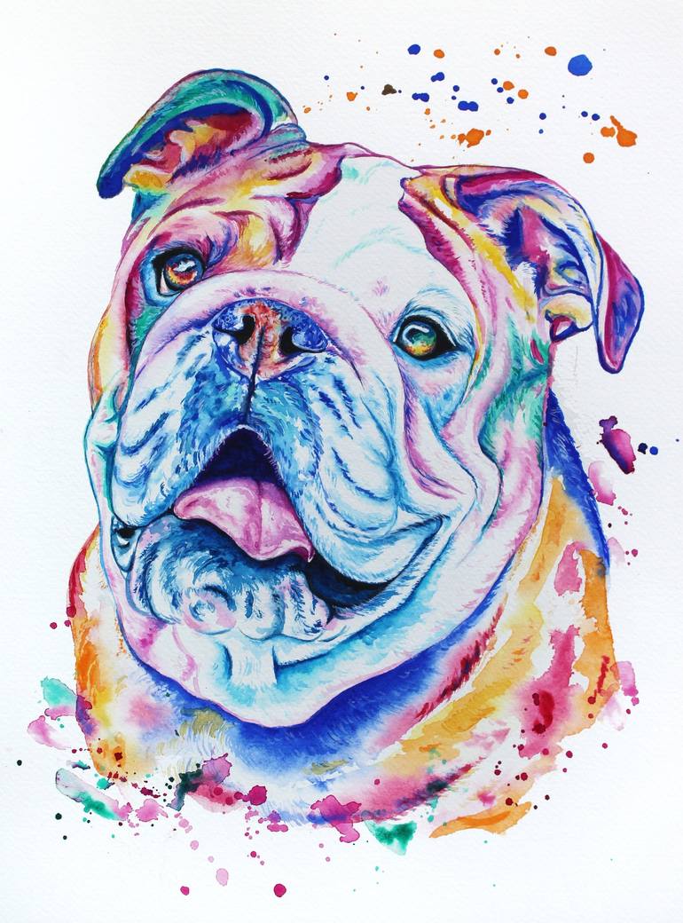 English bulldog hot sale art