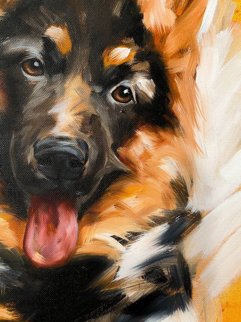 Original Impressionism Animal Painting by Lena Med