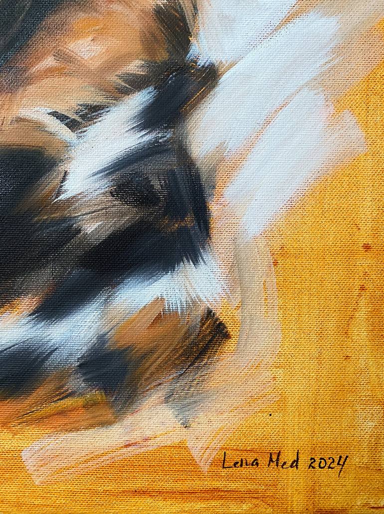 Original Impressionism Animal Painting by Lena Med