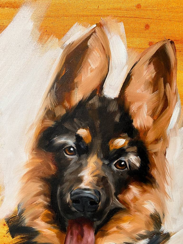 Original Impressionism Animal Painting by Lena Med