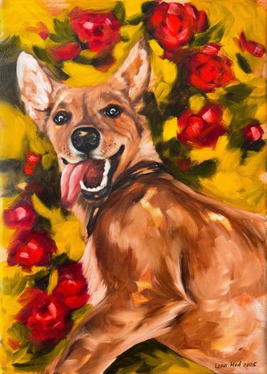 Original Impressionism Animal Painting by Lena Med