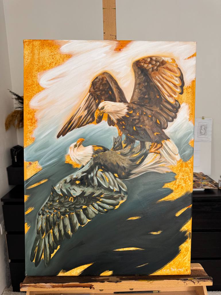 Original Expressionism Animal Painting by Lena Med