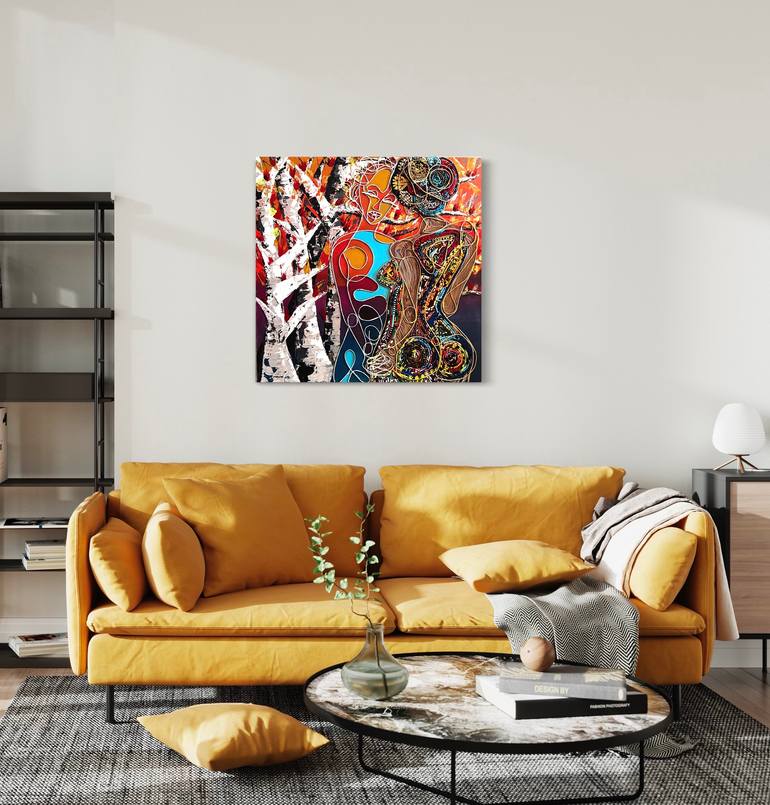 Original Abstract Love Mixed Media by Modupe Alatise Odusote