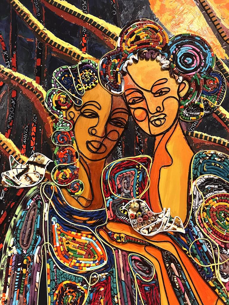 Original Women Mixed Media by Modupe Alatise Odusote