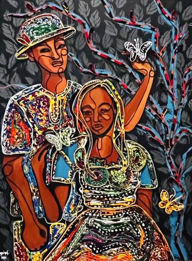 Original Figurative People Mixed Media by Modupe Alatise Odusote