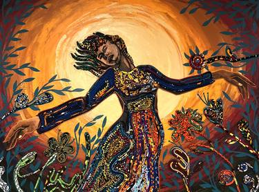 Original Conceptual Women Mixed Media by Modupe Alatise Odusote