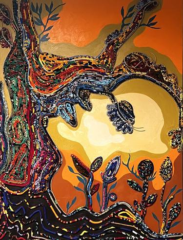 Original Abstract Nature Mixed Media by Modupe Alatise Odusote