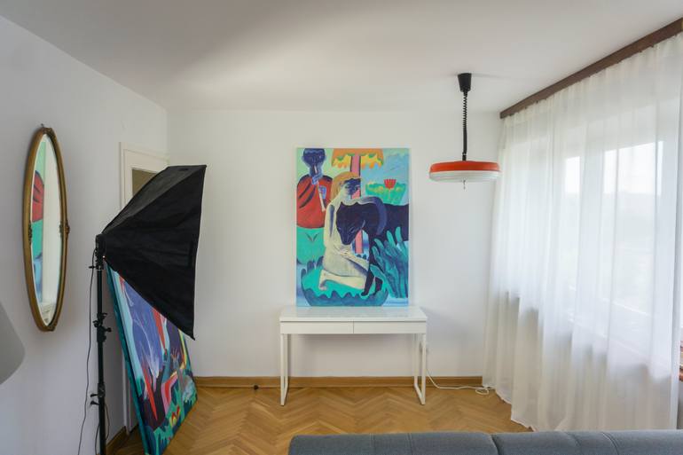 Original Expressionism Nude Painting by Aleksandr Biruk