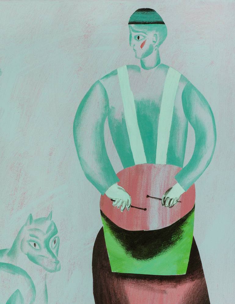 Original Figurative Dogs Painting by Aleksandr Biruk