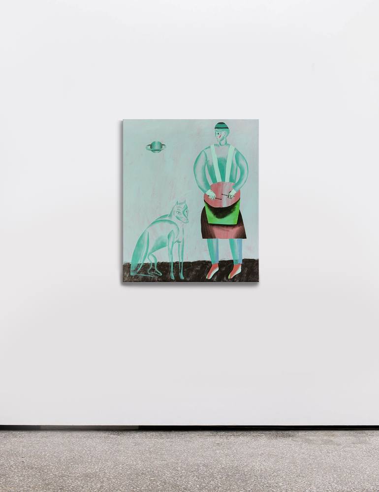 Original Figurative Dogs Painting by Aleksandr Biruk