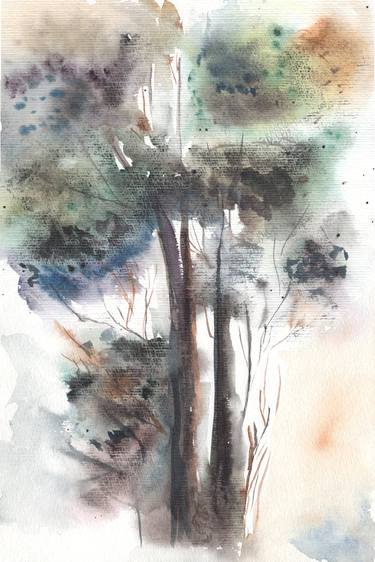 Trees abstraction watercolor thumb