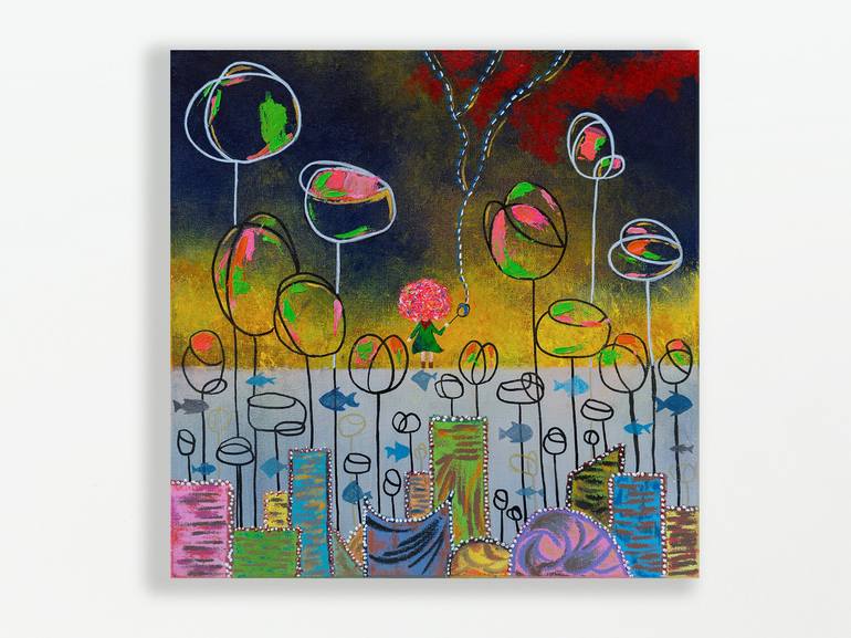 Original Abstract Expressionism Fantasy Paintings by Sindy Yeung